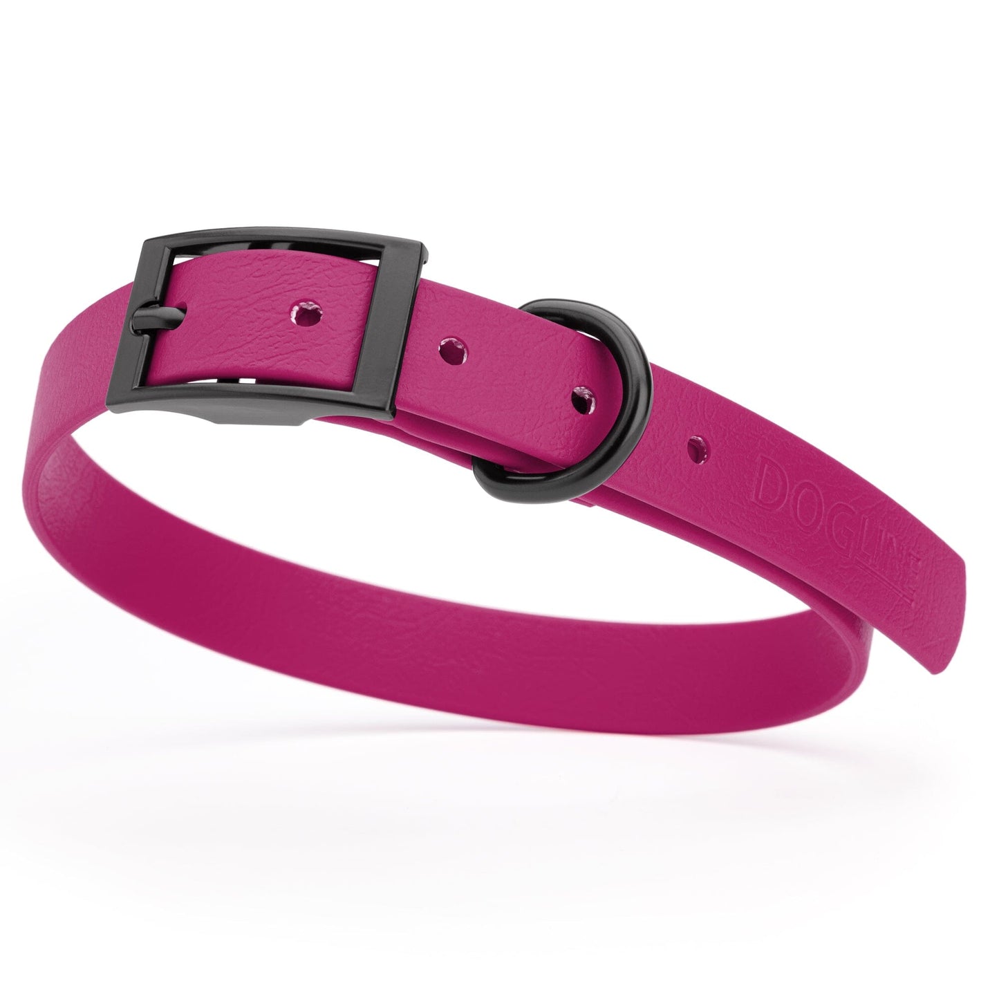 Biothane Waterproof Dog Collar - Medium (15 to 18 inches) Magenta Pink L 15"-18" x W 3 4" Dog Collar Dogline