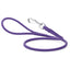 Soft Leather Round Dog Lead Purple Dog Leashes Dogline