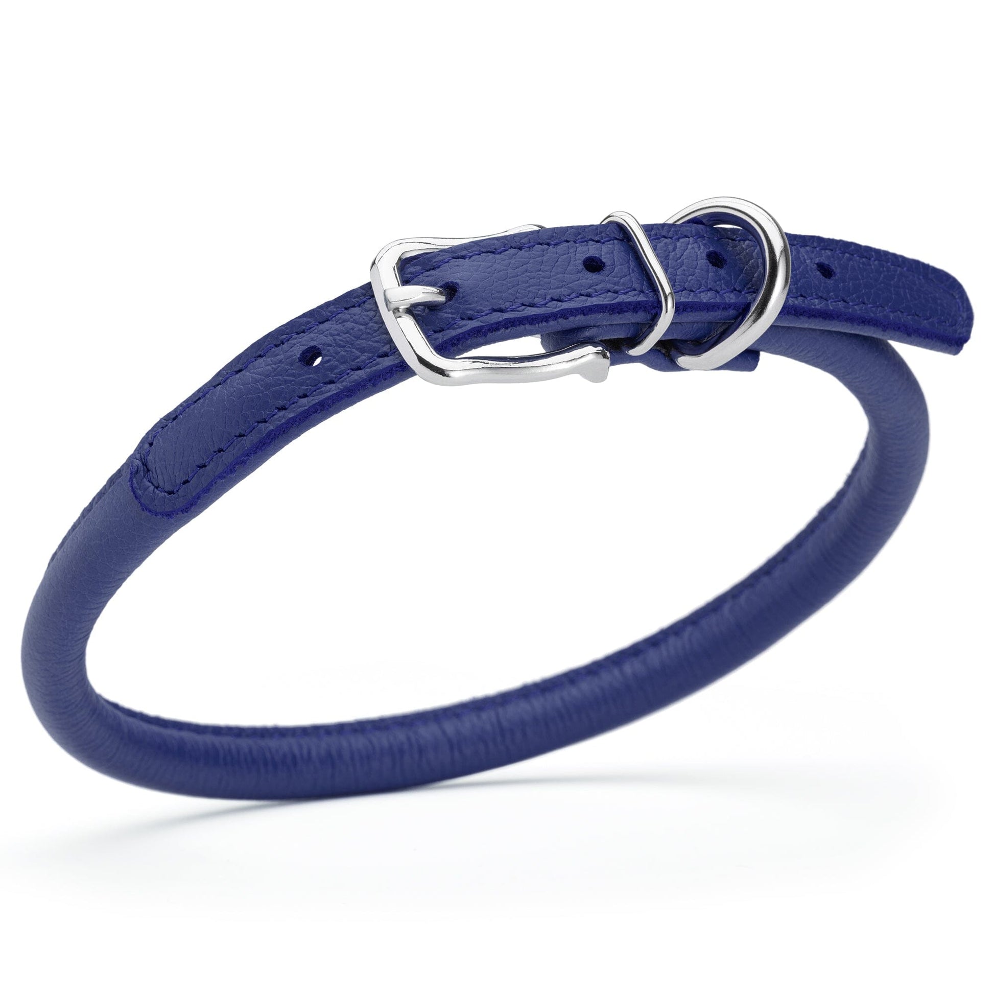 Soft Leather Round Dog Collar Royal Blue 16-19" 3 8" Dog Collar Dogline