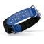Leather + Nylon Spiked Dog Collar Royal Blue Dog Collar Dogline
