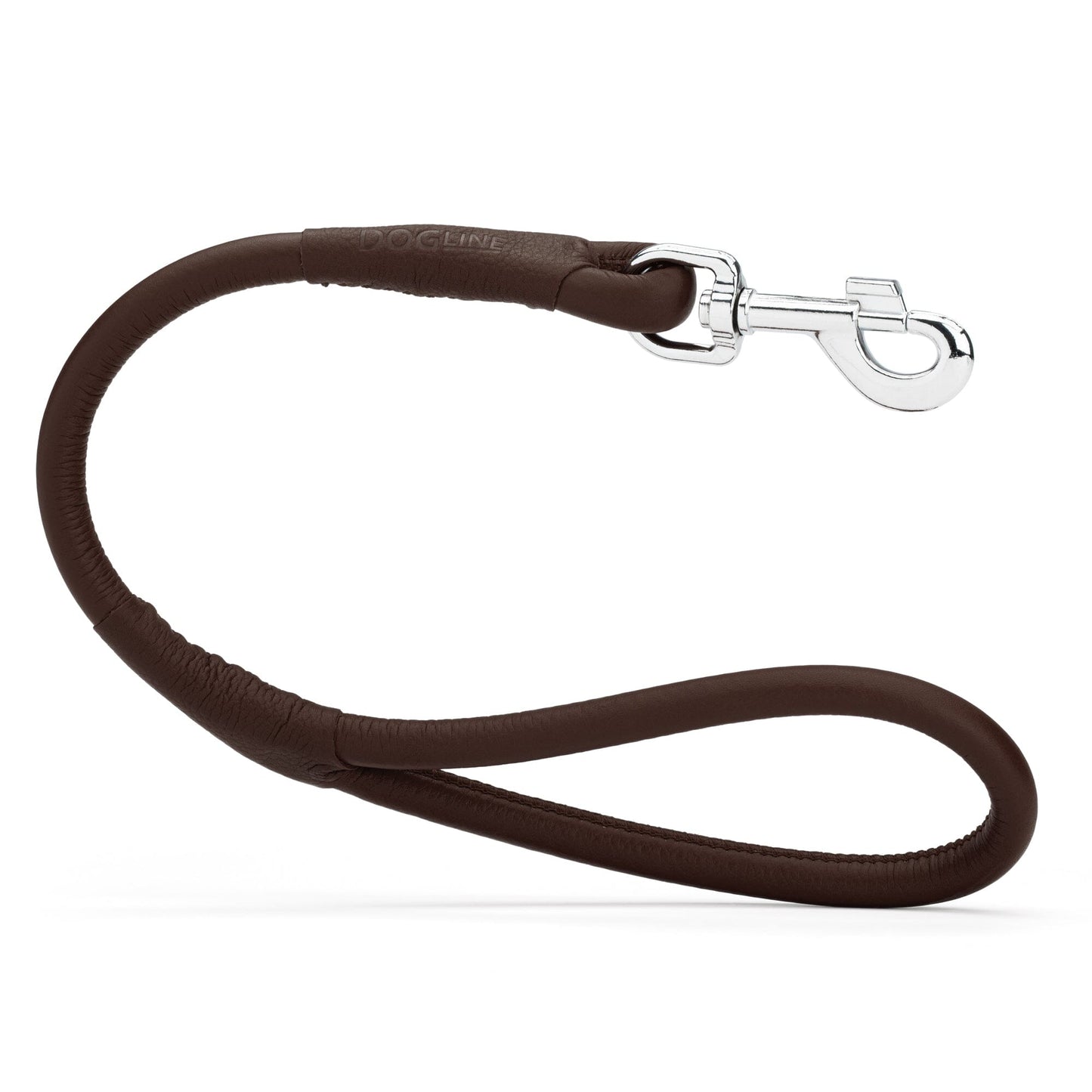 Soft Leather Round Traffic Lead Dark Brown Dog Leashes Dogline