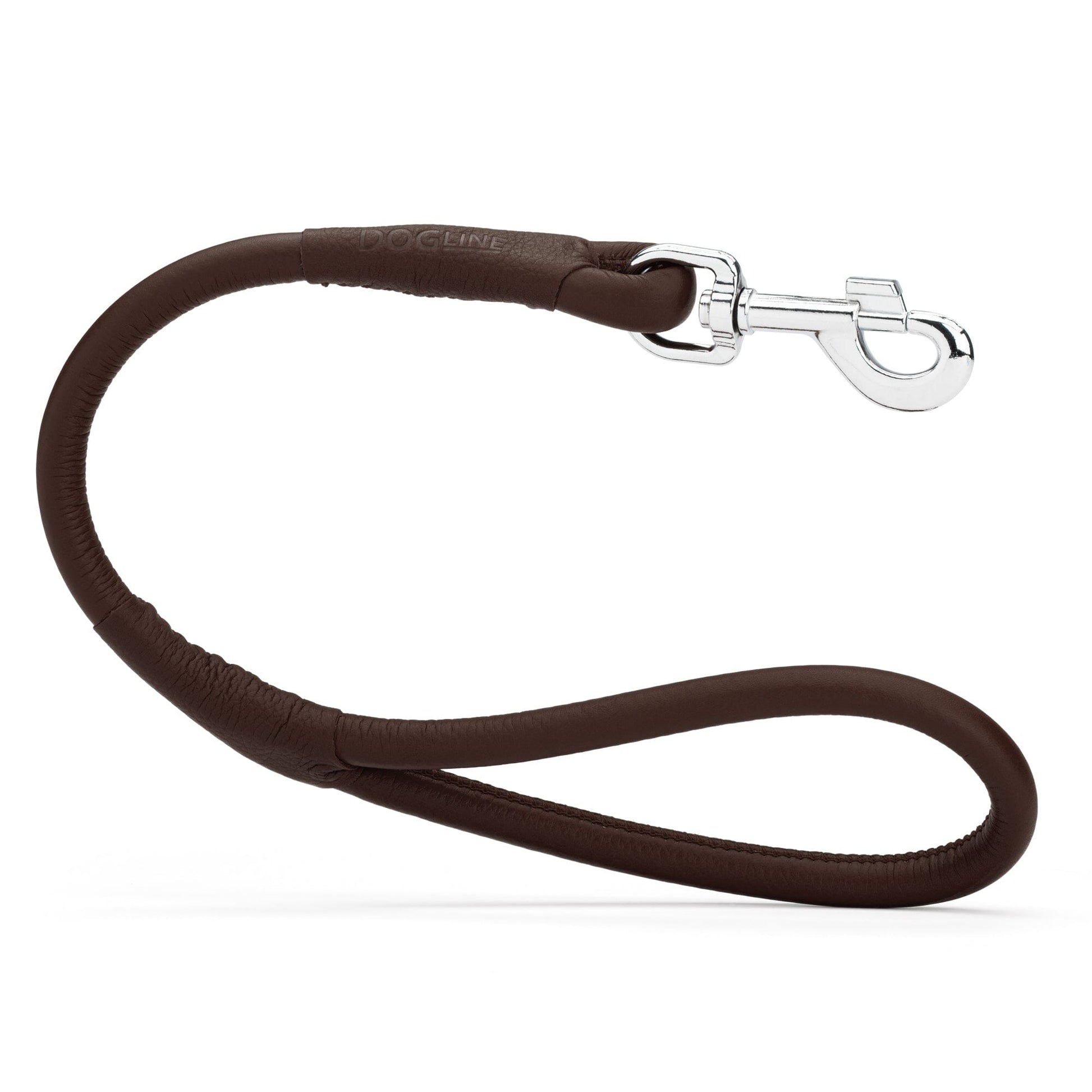 Soft Leather Round Traffic Lead Dark Brown Dog Leashes Dogline