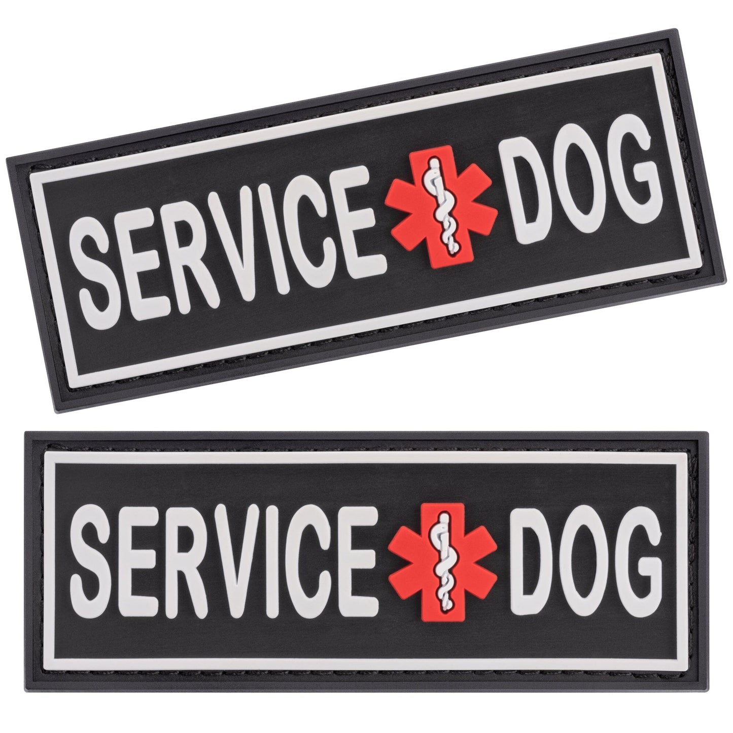 Dogline Service Dog 3D Rubber Patches 2" x 6" - Two Patches Dog Patches Dogline