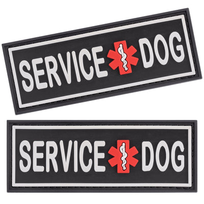 Dogline Service Dog 3D Rubber Patches 2" x 6" - Two Patches Dog Patches Dogline