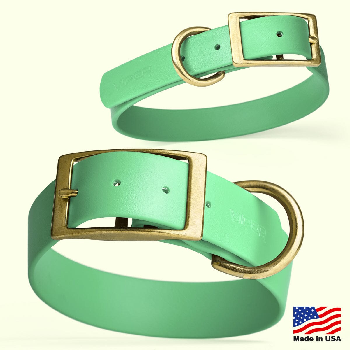 Viper Biothane Waterproof Dog Collar - Brass Hardware - Size M (15" - 18") Dog Collar Dogline