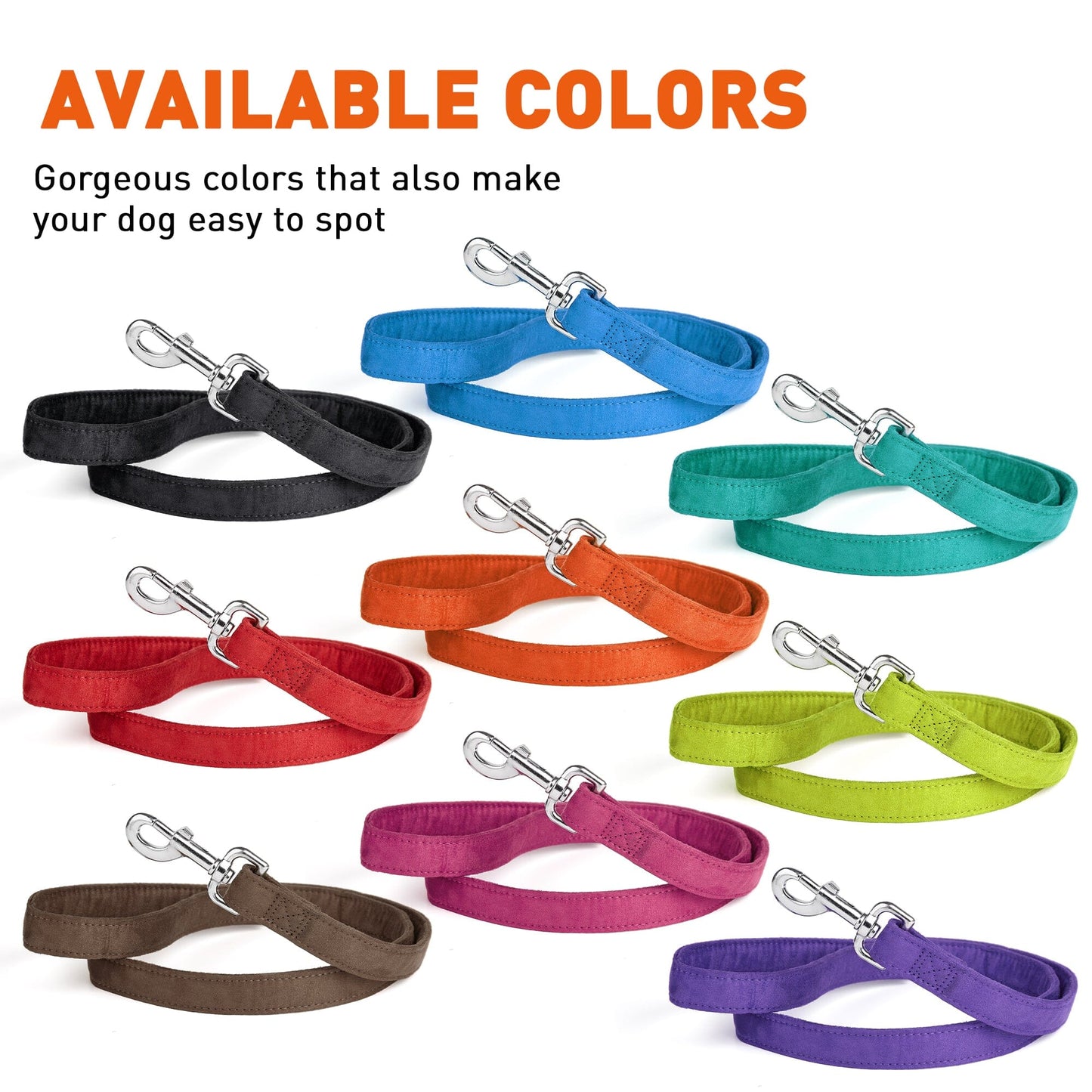 Comfort Microfiber Flat Dog Leash Dog Leashes Dogline
