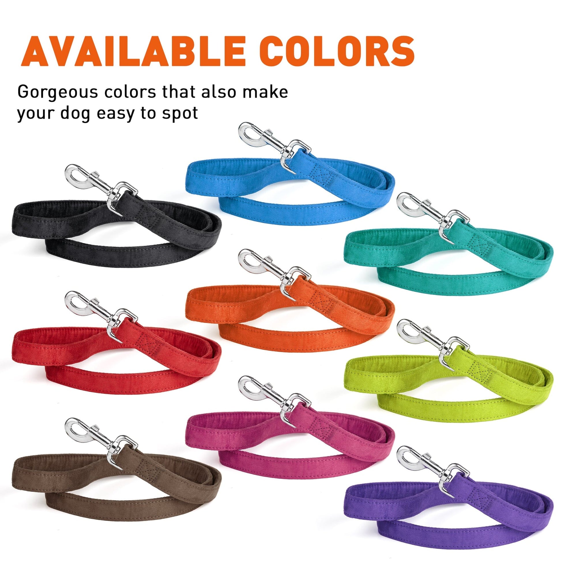 Comfort Microfiber Flat Dog Leash Dog Leashes Dogline