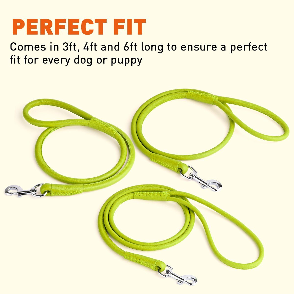 Soft Leather Round Dog Lead Dog Leashes Dogline