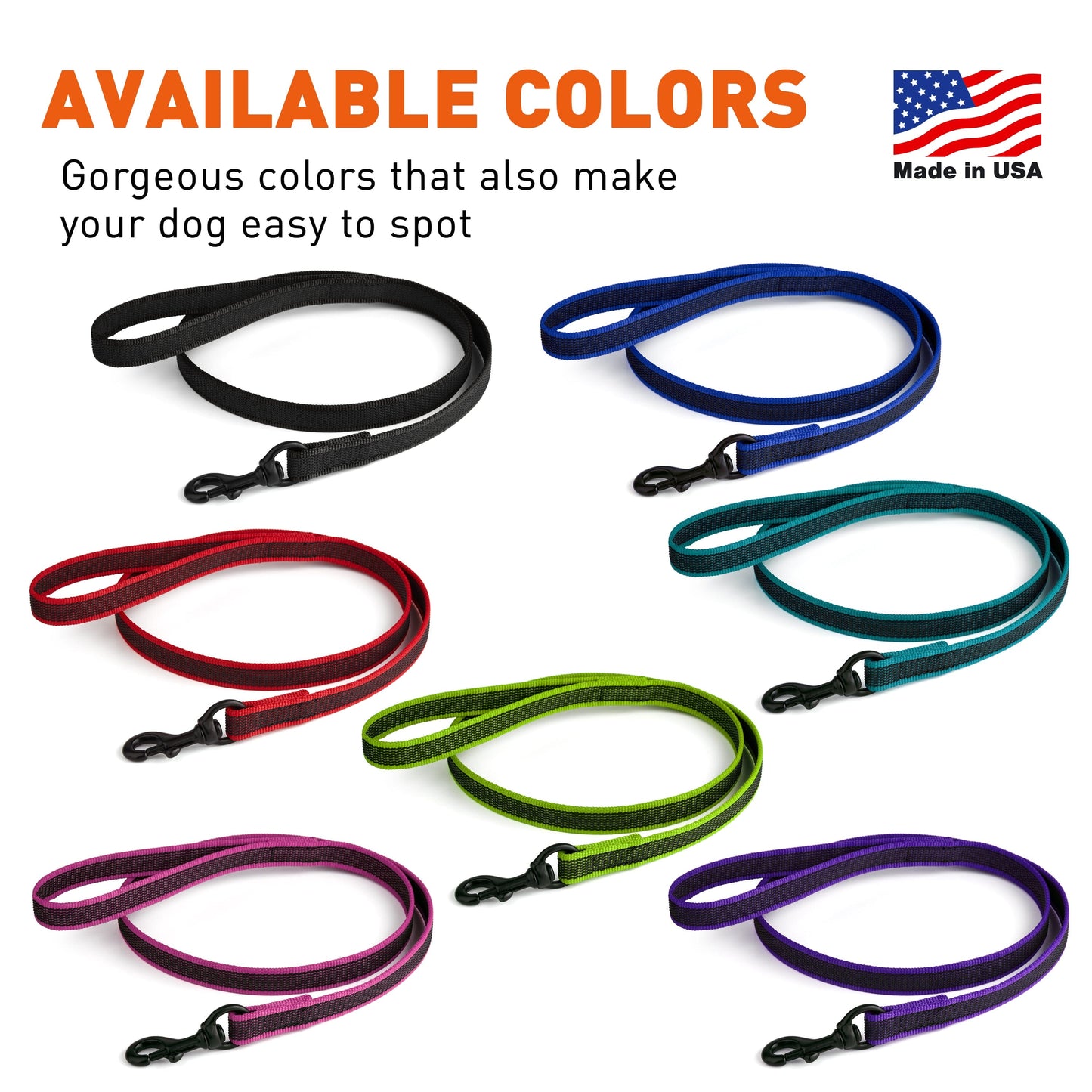 Rubber Infused Nylon Dog Leash Dog Leashes Dogline