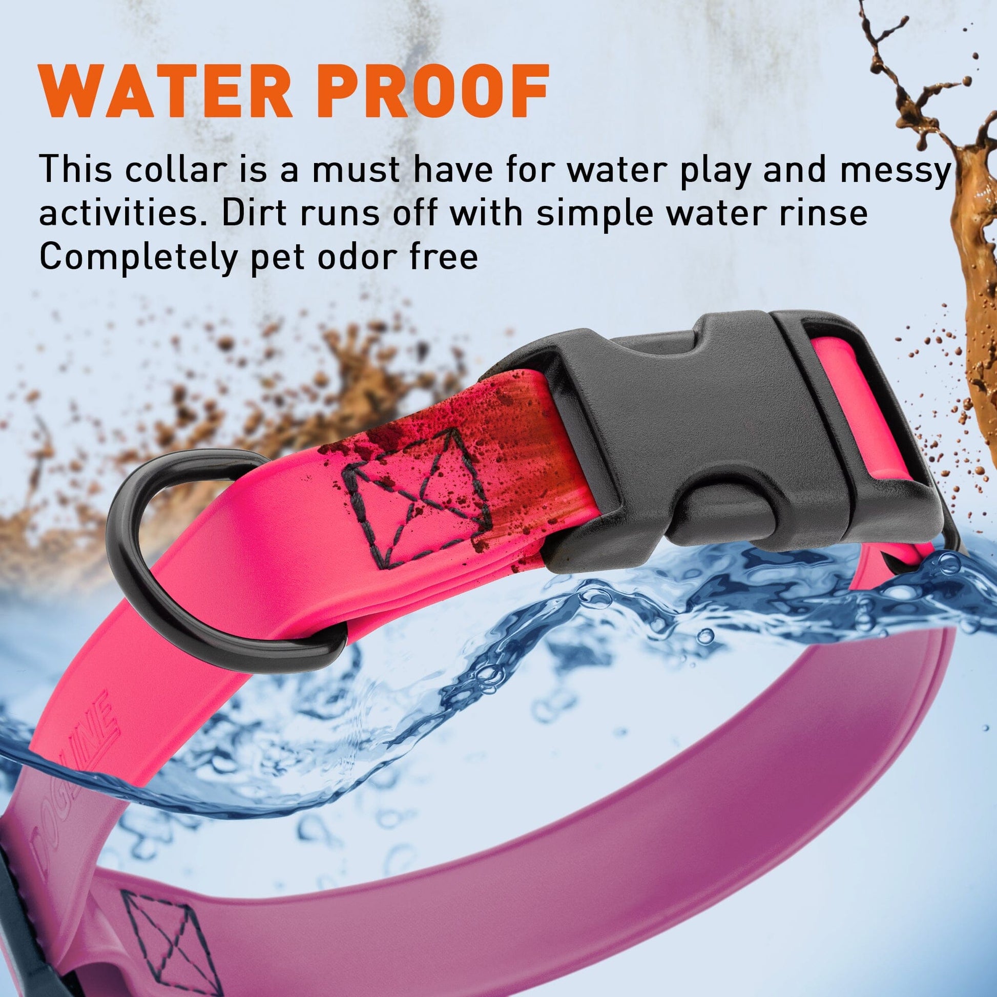 Dogline Biothane Waterproof Dog Collar with Quick Release Buckle Dog Collar Dogline