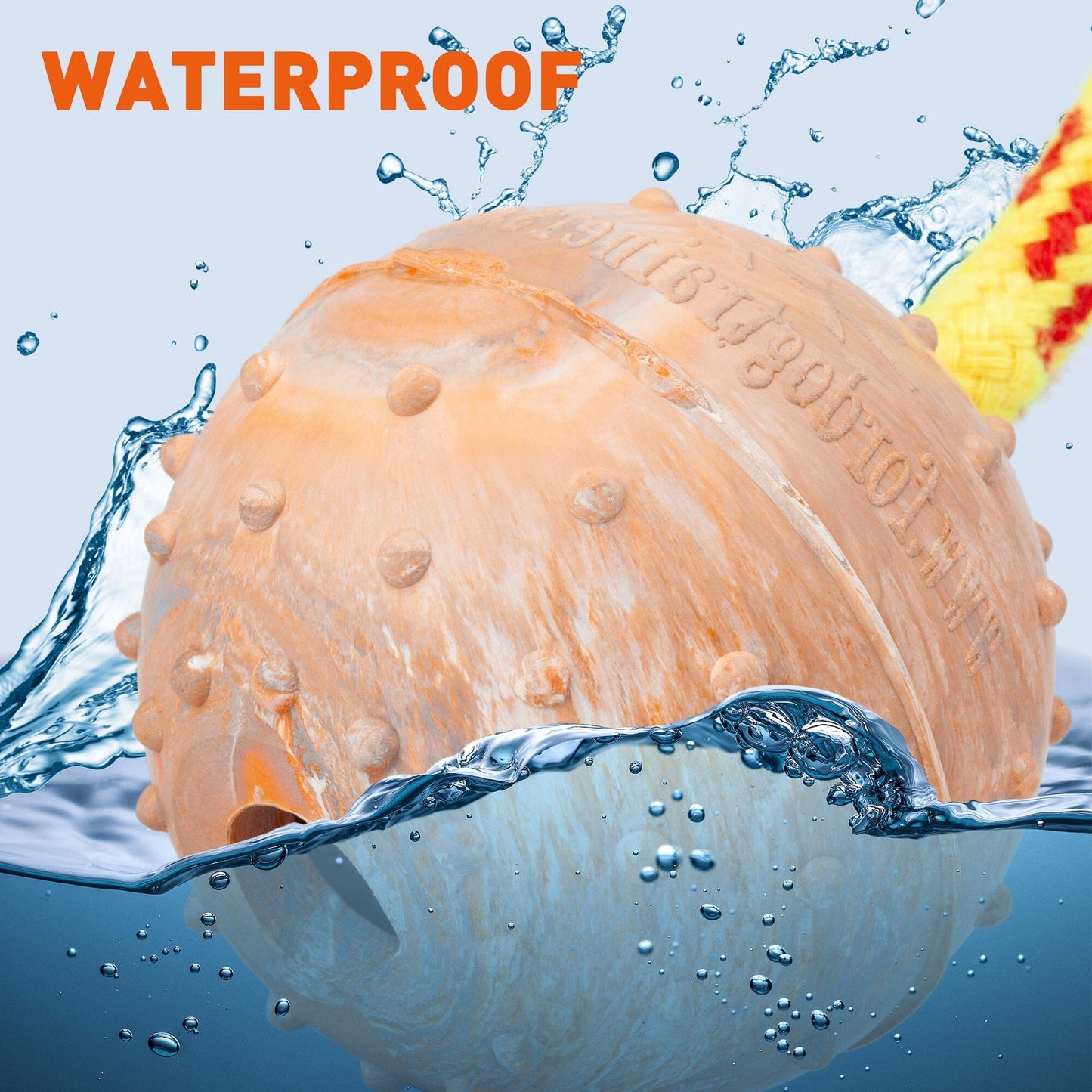 FDT Rubber Dog Ball on Rope, Small - Diameter 2" (5 cm) Dog Toys Dogline