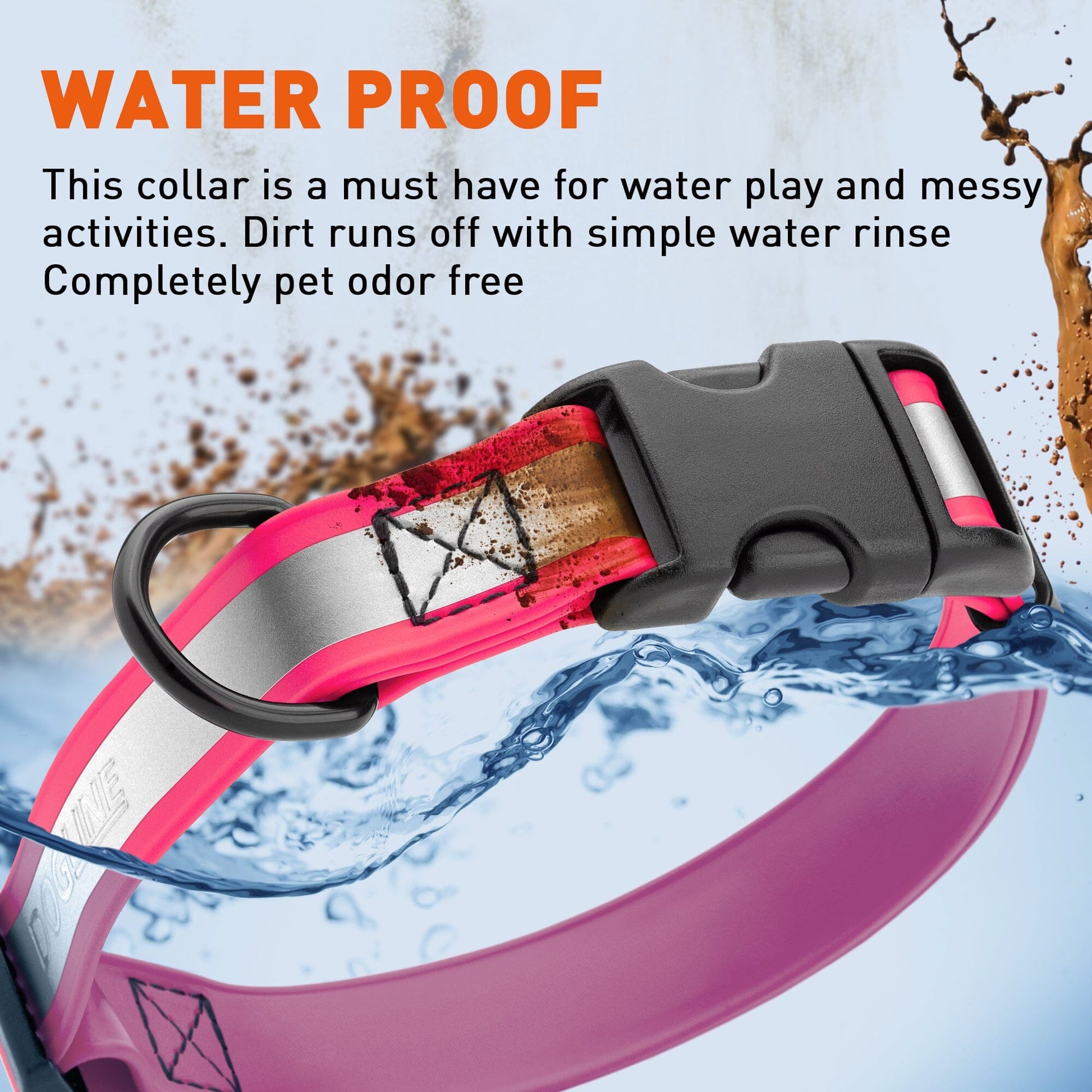 Dogline Biothane Reflective Dog Collar with Quick Release Buckle Dog Collar Dogline