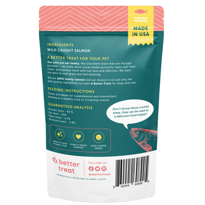 Freeze Dried Wild Caught Salmon Dog and Cat Treats A Better Treat