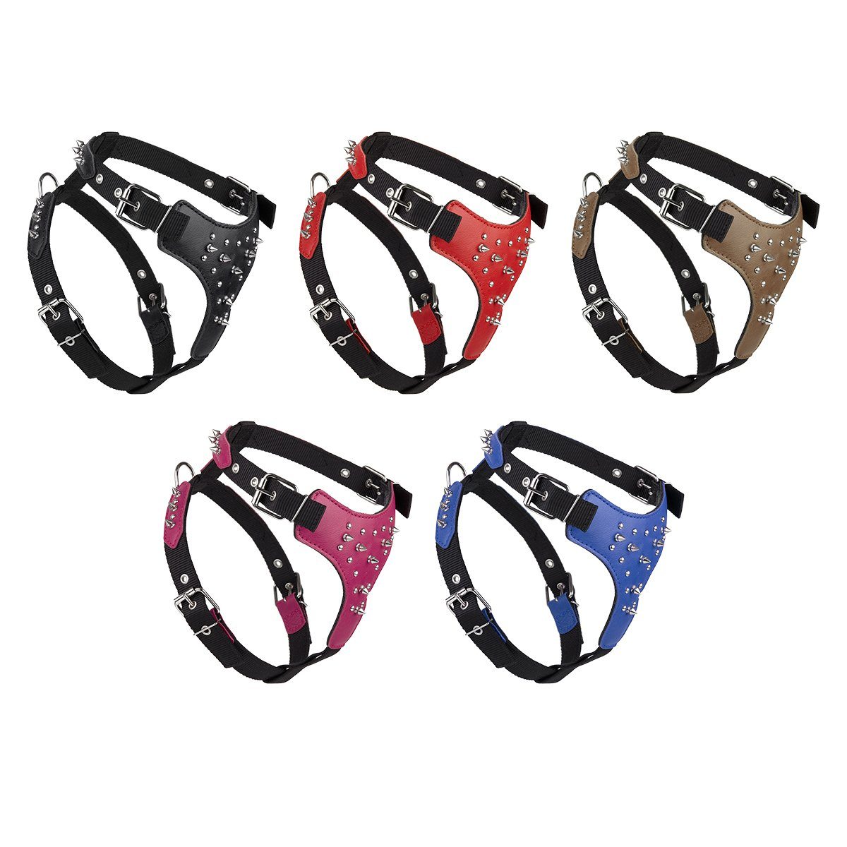 Leather + Nylon Spiked Dog Harness Dog Harnesses Dogline