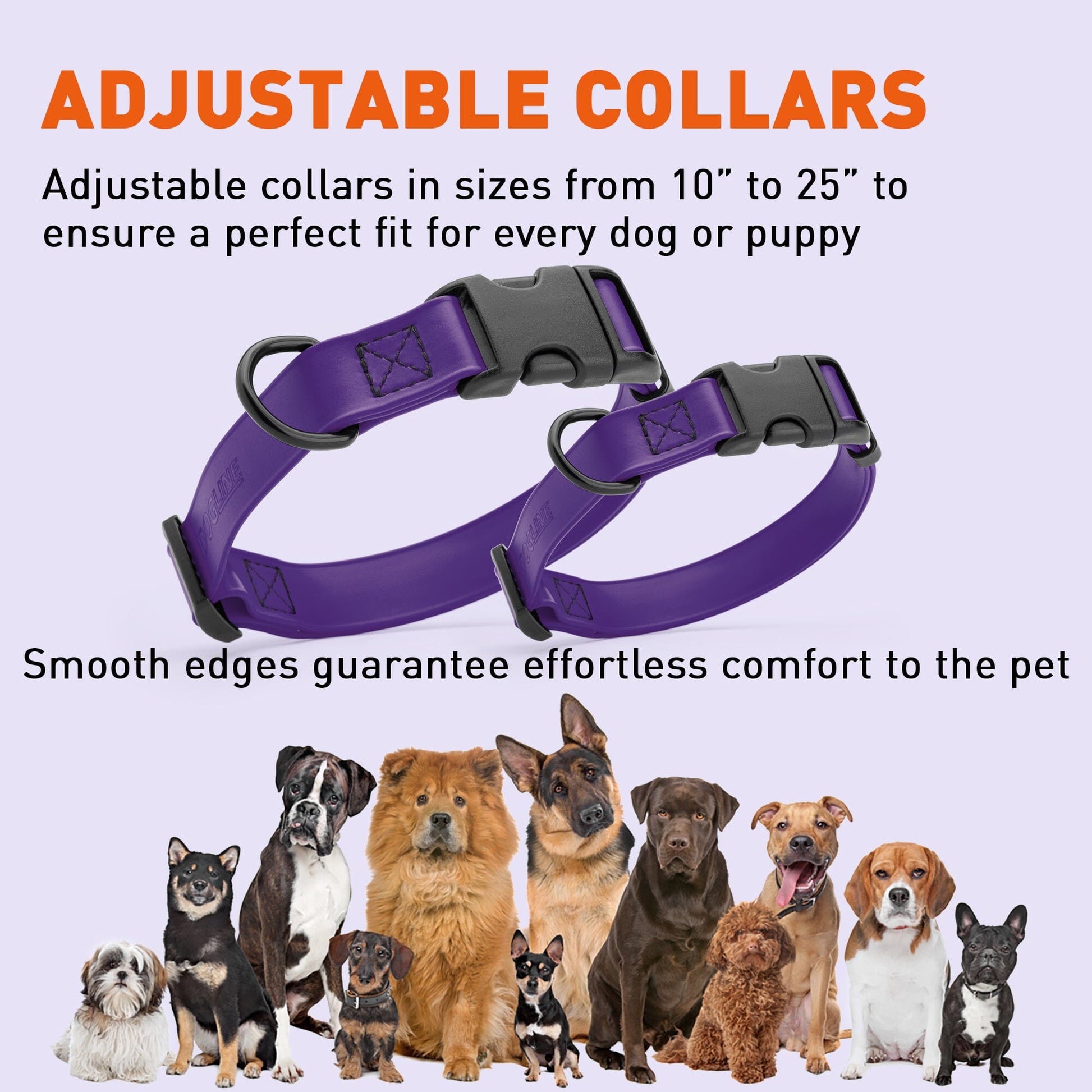 Dogline Biothane Waterproof Dog Collar with Quick Release Buckle Dog Collar Dogline