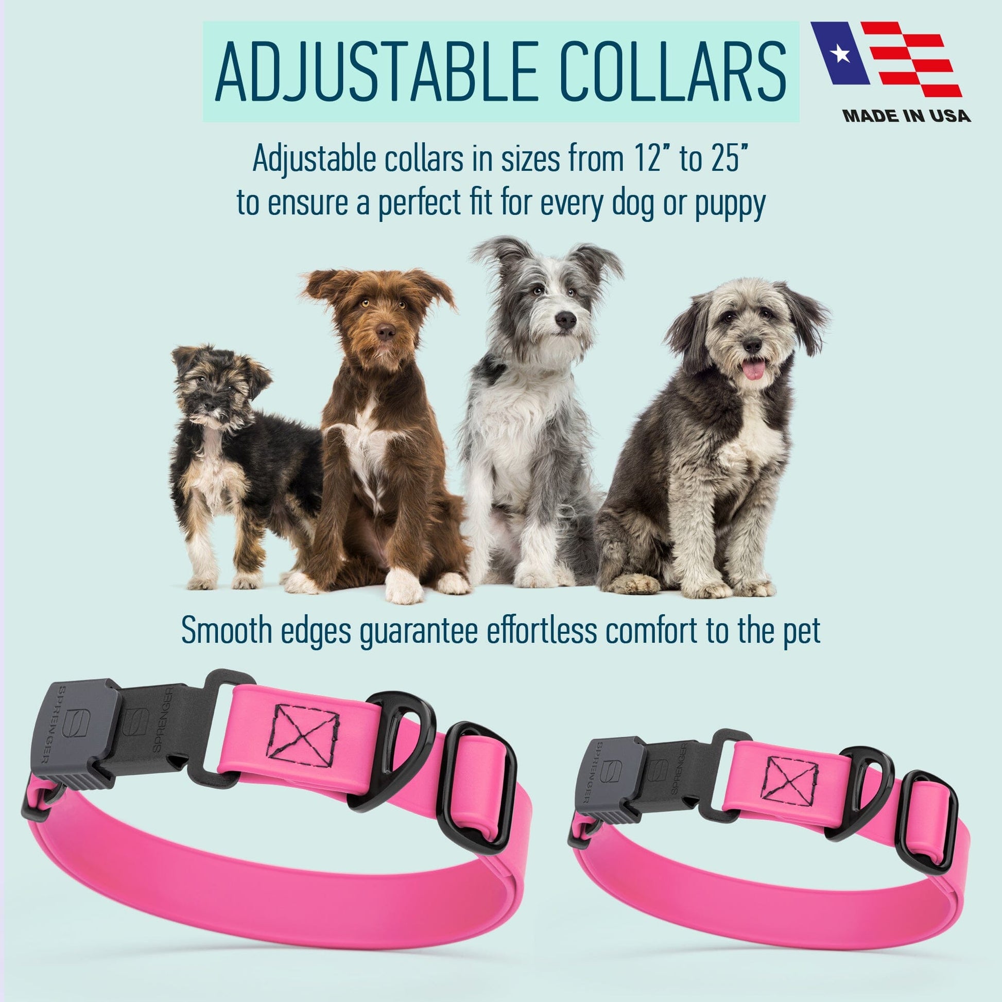 Dogline Biothane Waterproof Dog Collar with Herm Sprenger Stainless Steel Quick Release Buckle Dog Collar Dogline