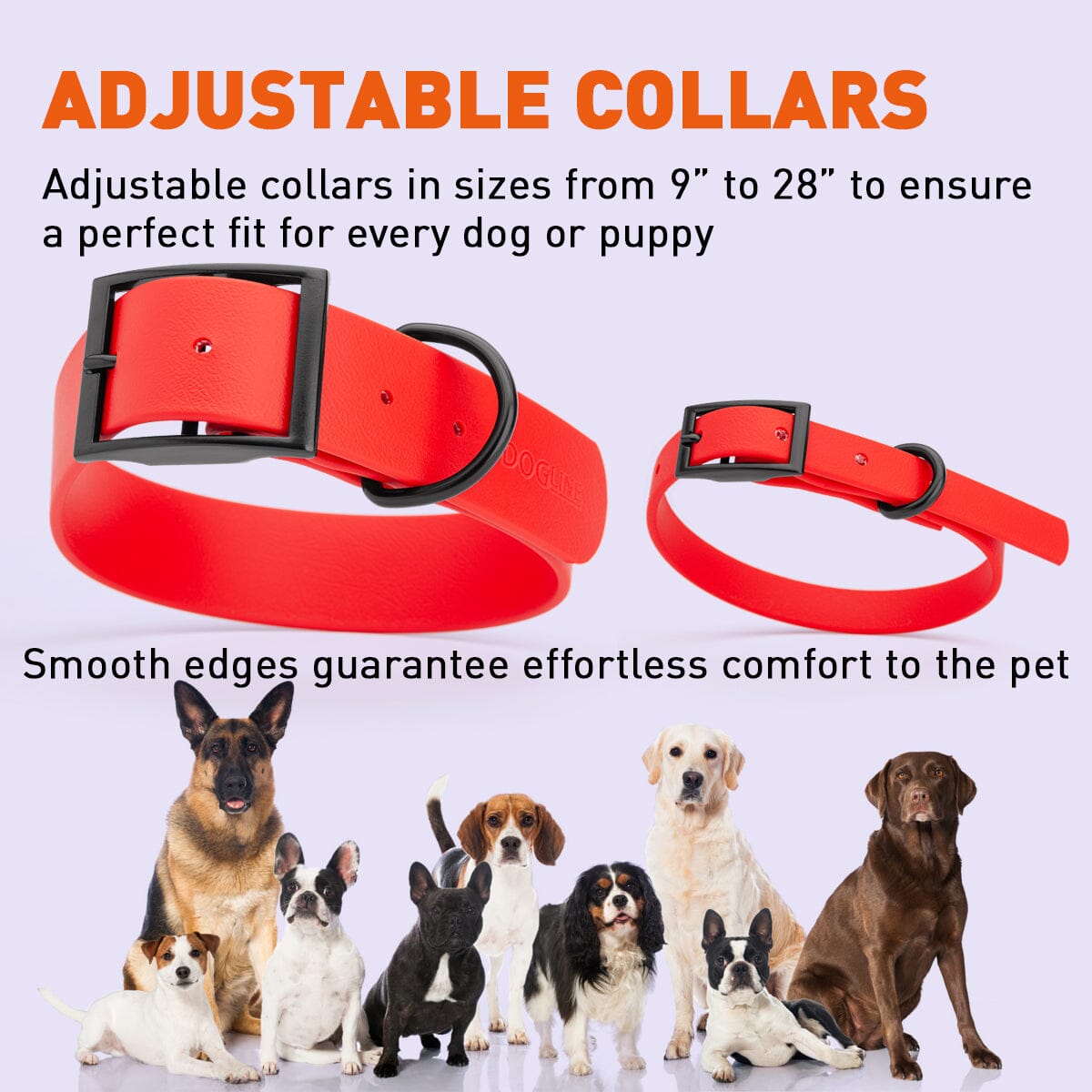 Biothane Waterproof Dog Collar - 1.5in Wide - XX-Large (24 to 28 inches) Dog Collar Dogline
