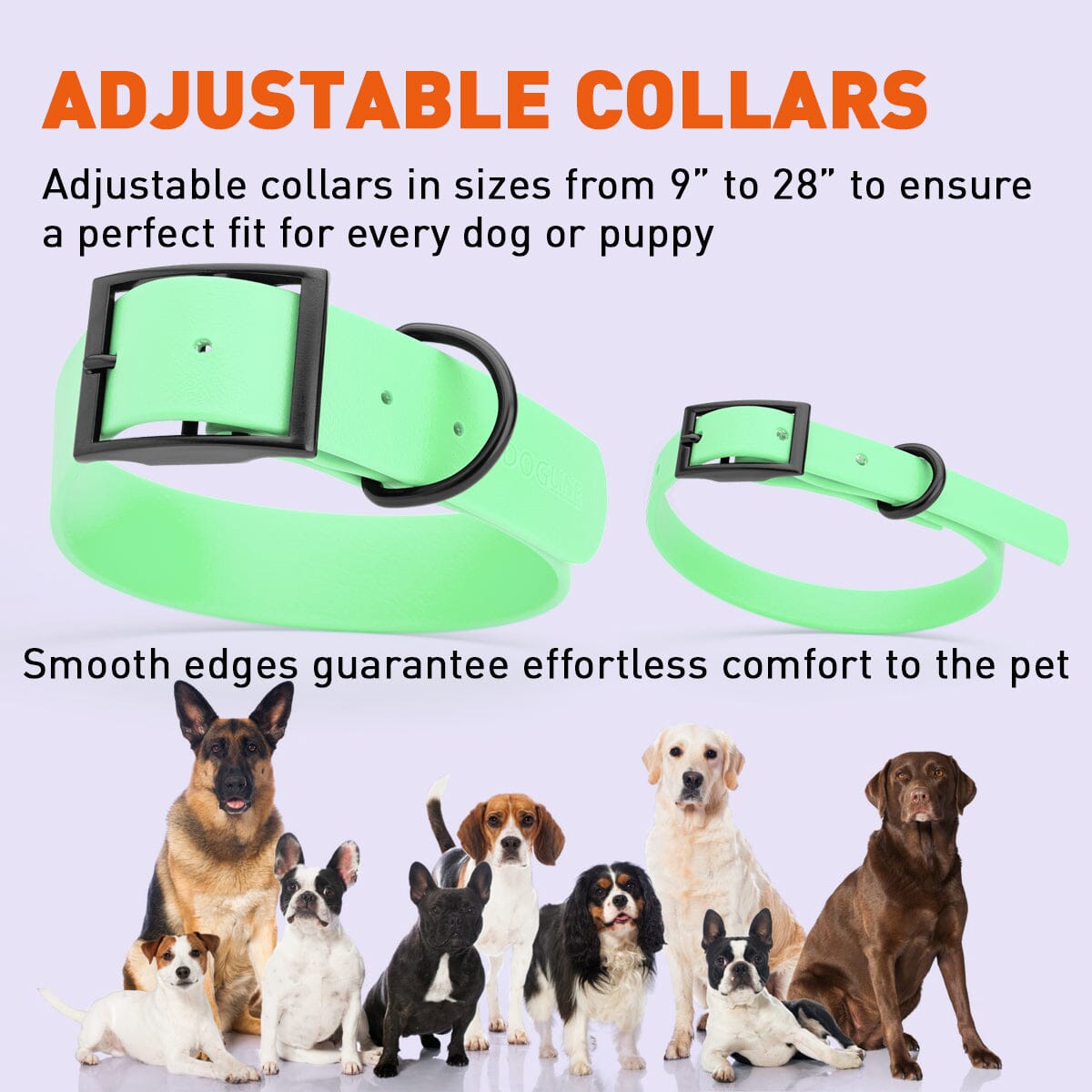 Biothane Waterproof Dog Collar - 1.5in Wide - X-Large (20 to 24 inches) Dog Collar Dogline