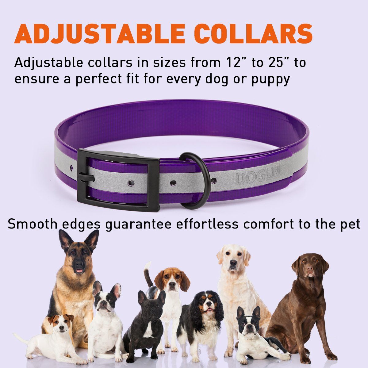 Biothane Translucent Reflective Dog Collar Dog Collar Dogline
