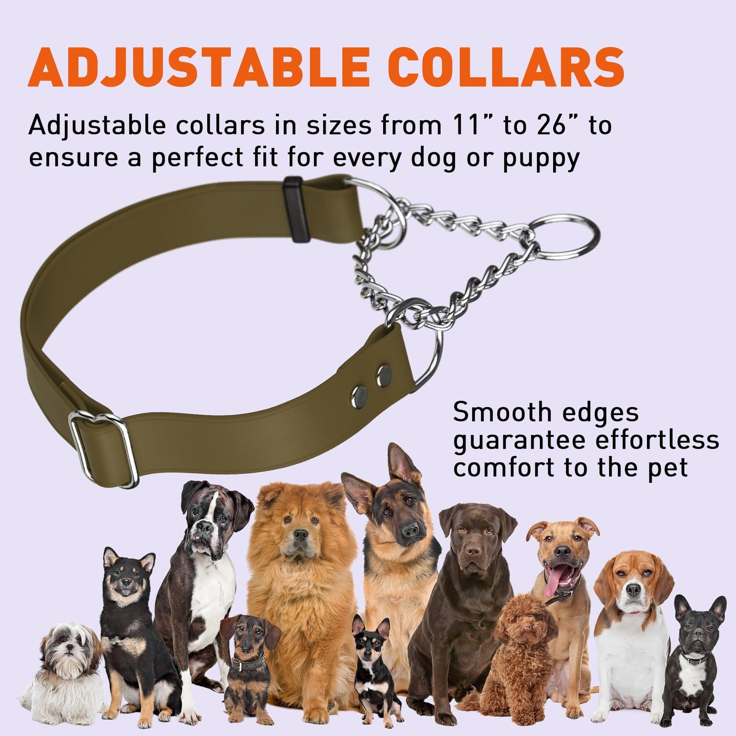 Biothane Adjustable Martingale Collar for Dogs Martingale Dog Collar Dogline