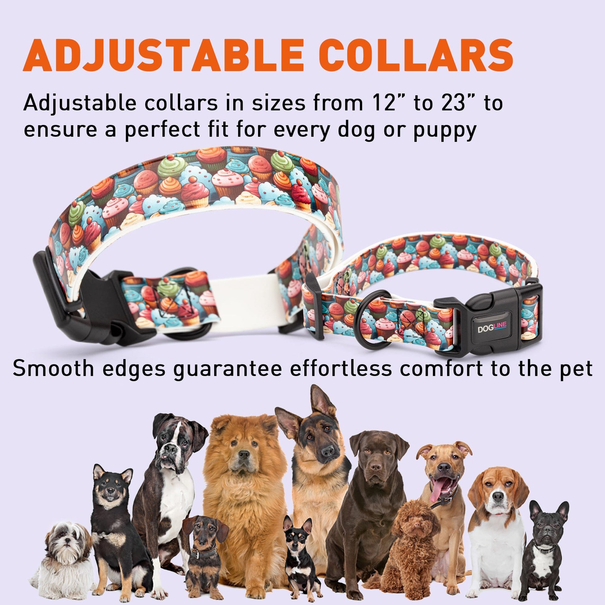 Dogline Biothane Full Color Design Printed Dog Collar with Quick Release Buckle Dog Collars Dogline