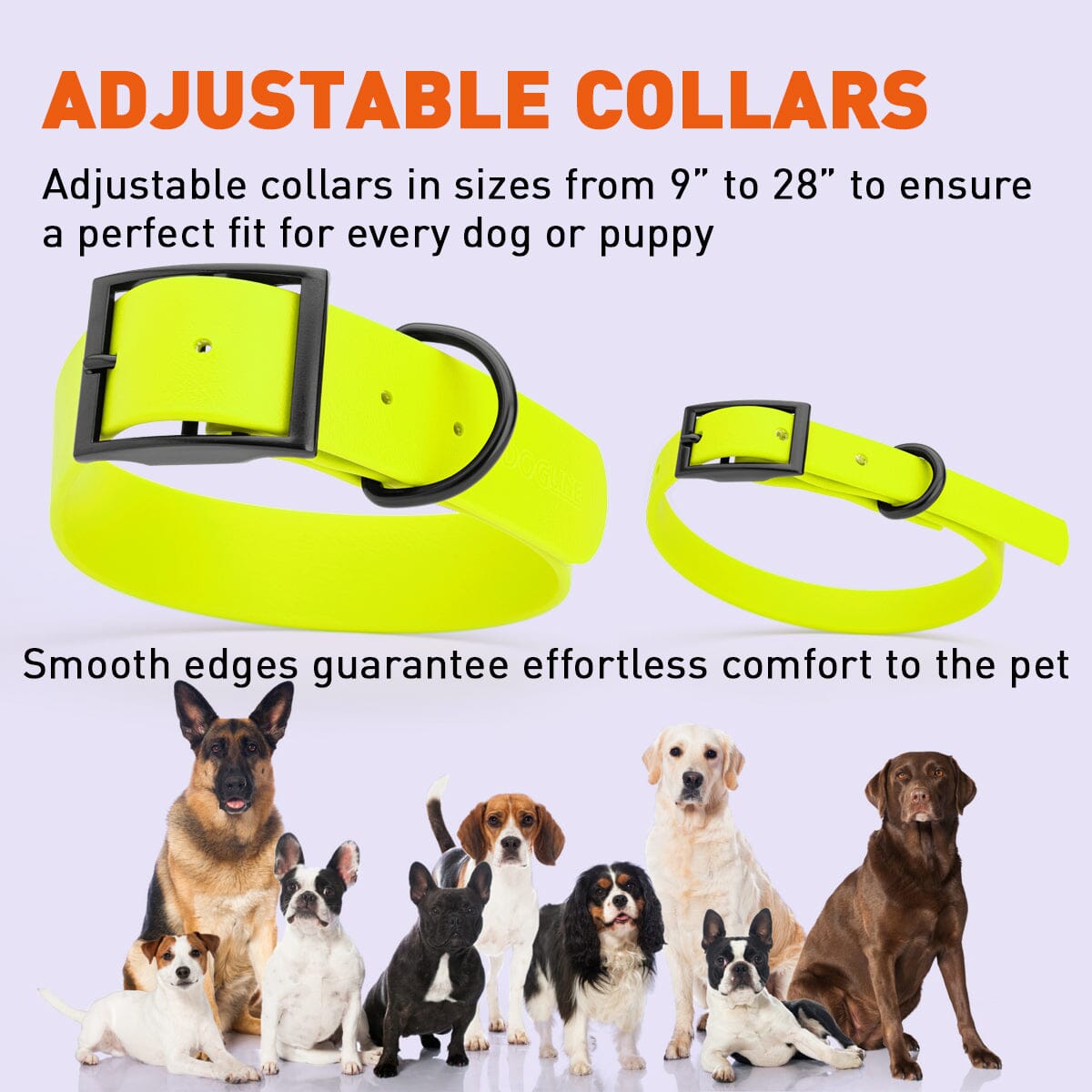 Biothane Waterproof Dog Collar - Large (18 to 22 inches) Dog Collar Dogline