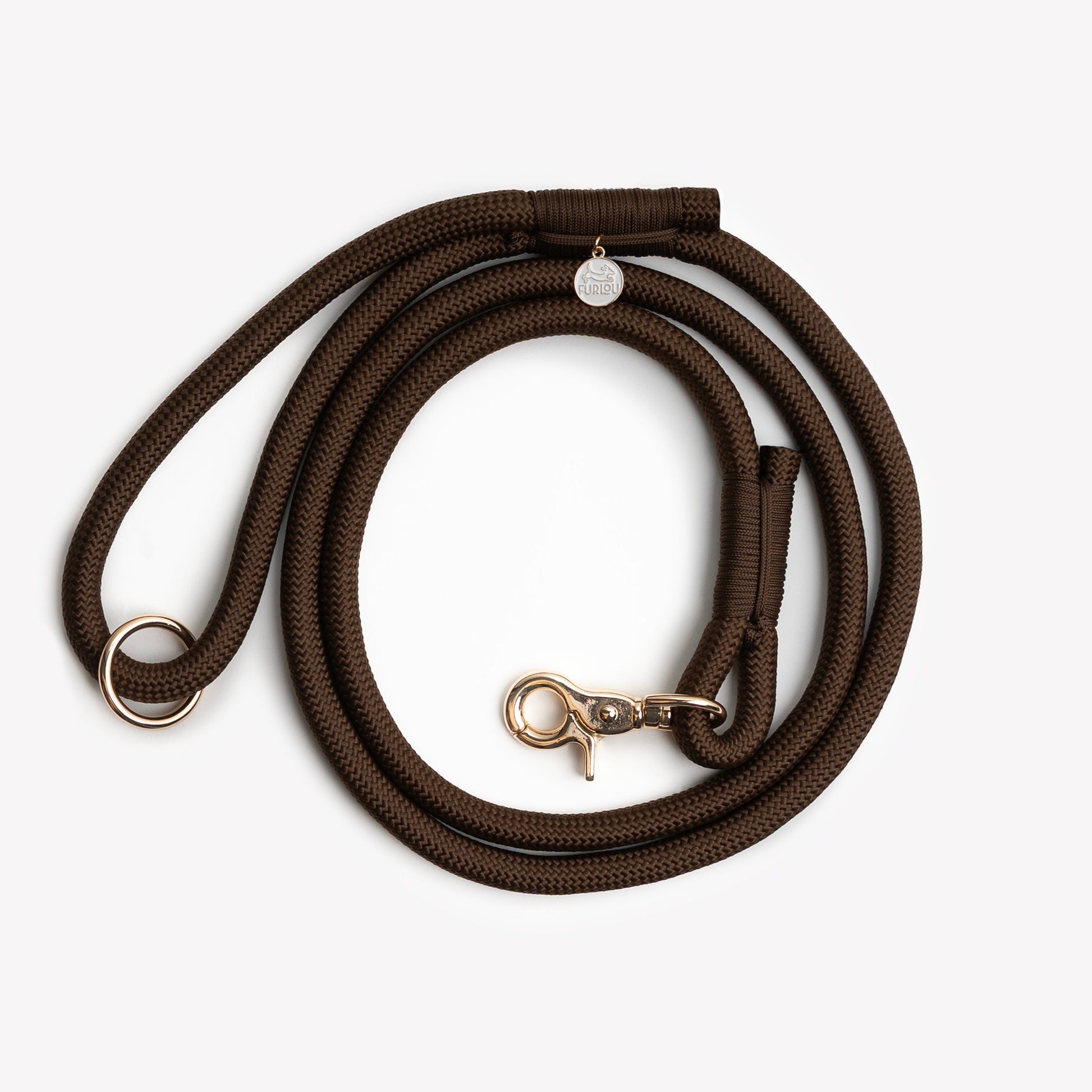 'Brown' - Braided Rope Leash Regular Braided Leash FURLOU