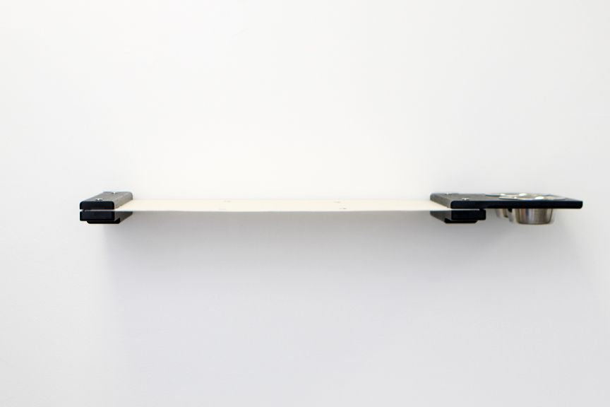 Dog Proof Cat Feeder - Wall-Mounted - Raised Standard Onyx Bamboo Natural Canvas 24" Cat Hammock Catastrophic Creations