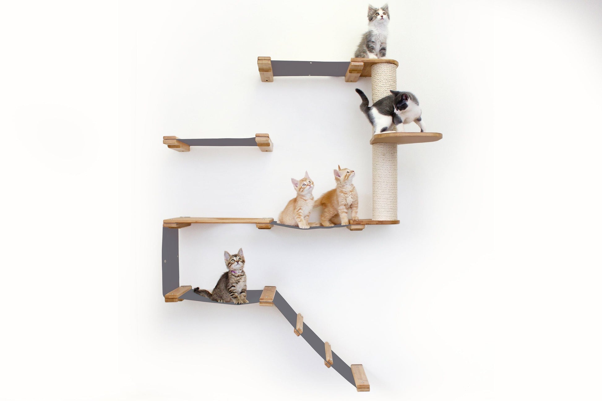 The Deluxe Cat Fort - Modern Cat Condo Natural Bamboo Natural Canvas Pole Cat Condo Catastrophic Creations