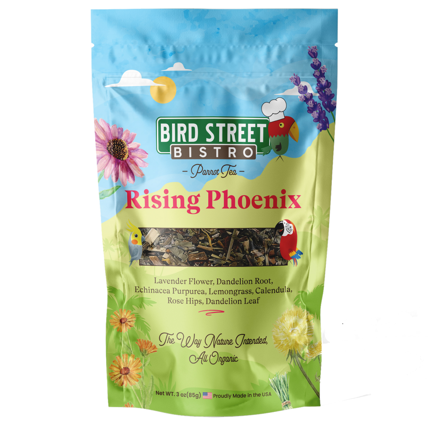 Rising Phoenix Parrot Tea Parrot Tea Bird Street Bistro