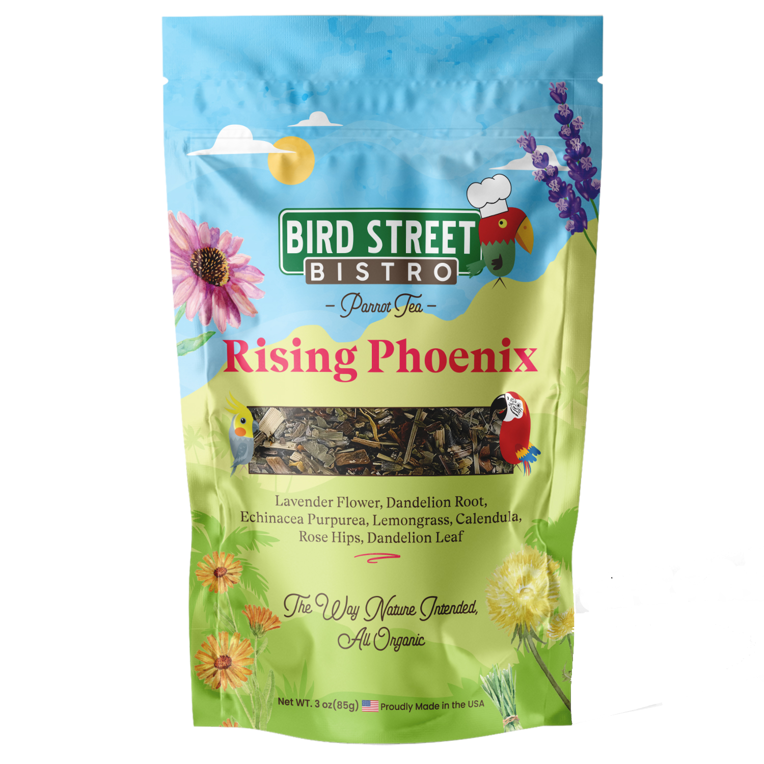 Rising Phoenix Parrot Tea Parrot Tea Bird Street Bistro