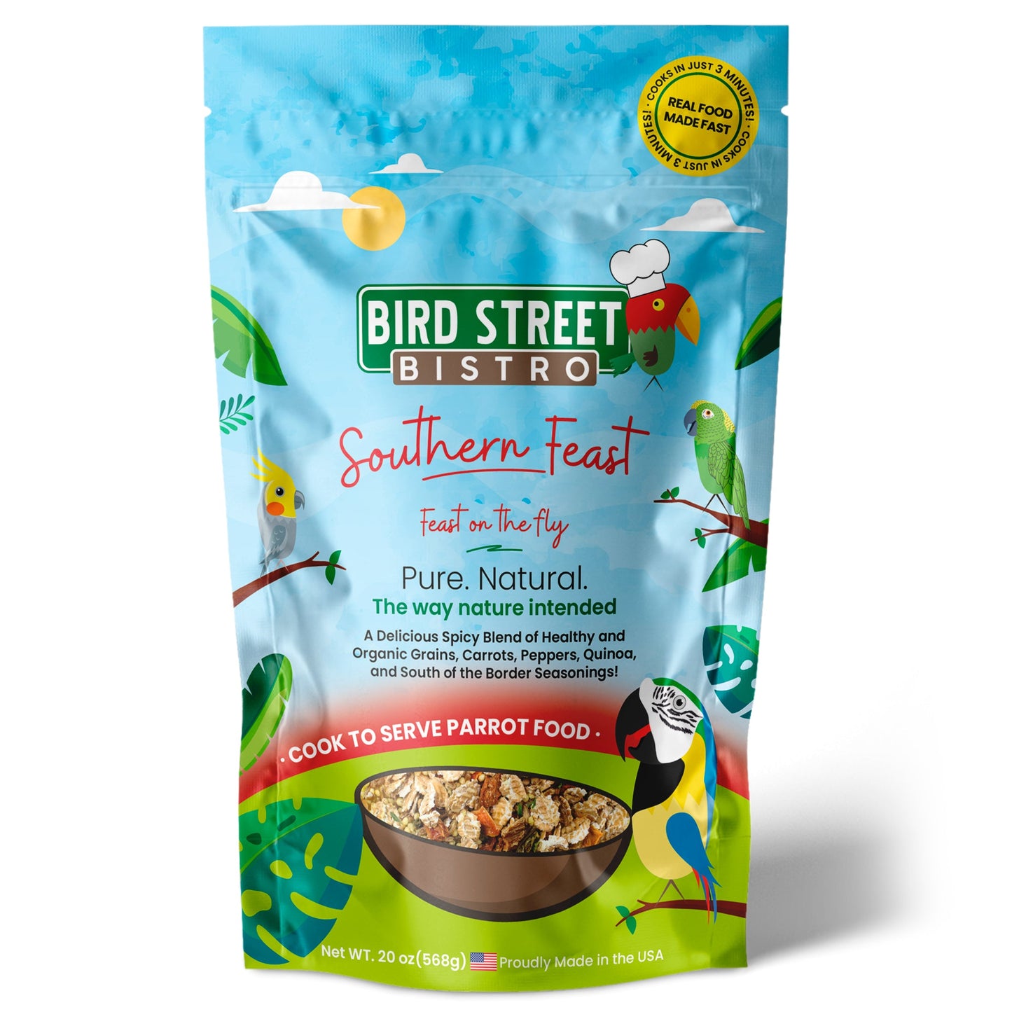 Southern Feast 20 oz Parrot Food Bird Street Bistro