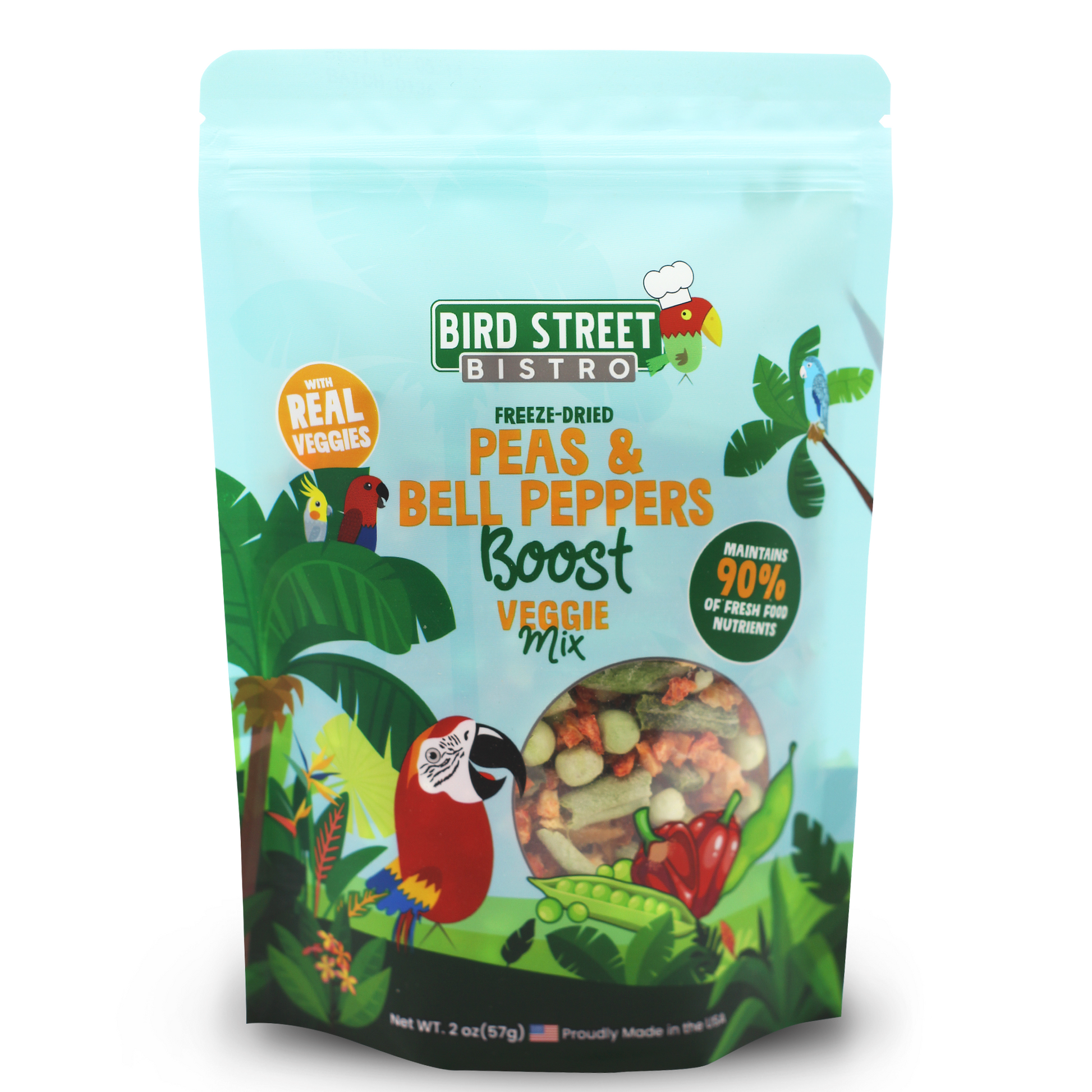 Peas & Bell Peppers Boost - Parrot Veggies Mix Parrot Food Bird Street Bistro