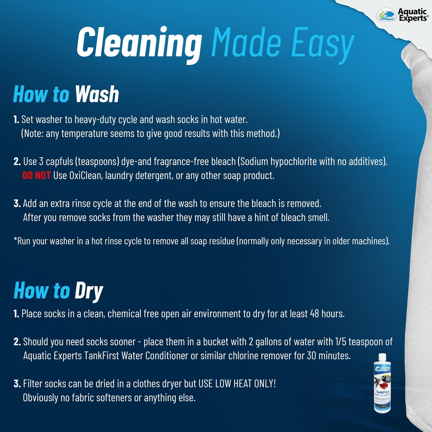 Aquatic Experts Aquatic Experts 4" Ring Aquarium Filter Sock 100 Micron for Saltwater & Reef Aquariums Aquatic Experts