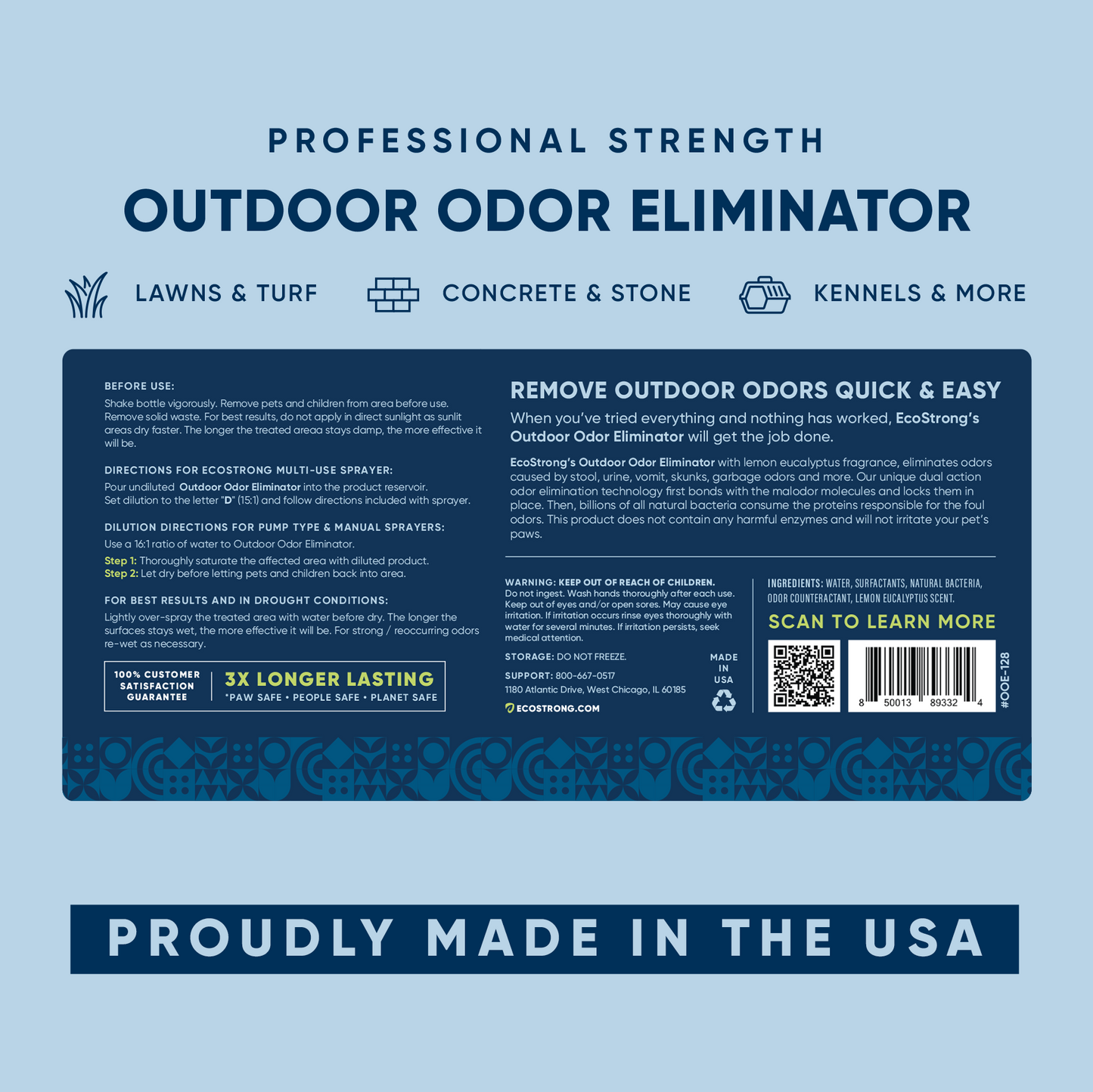 Outdoor Odor Eliminator - 5 Gallon Pail Pet Odor & Stain Removers EcoStrong