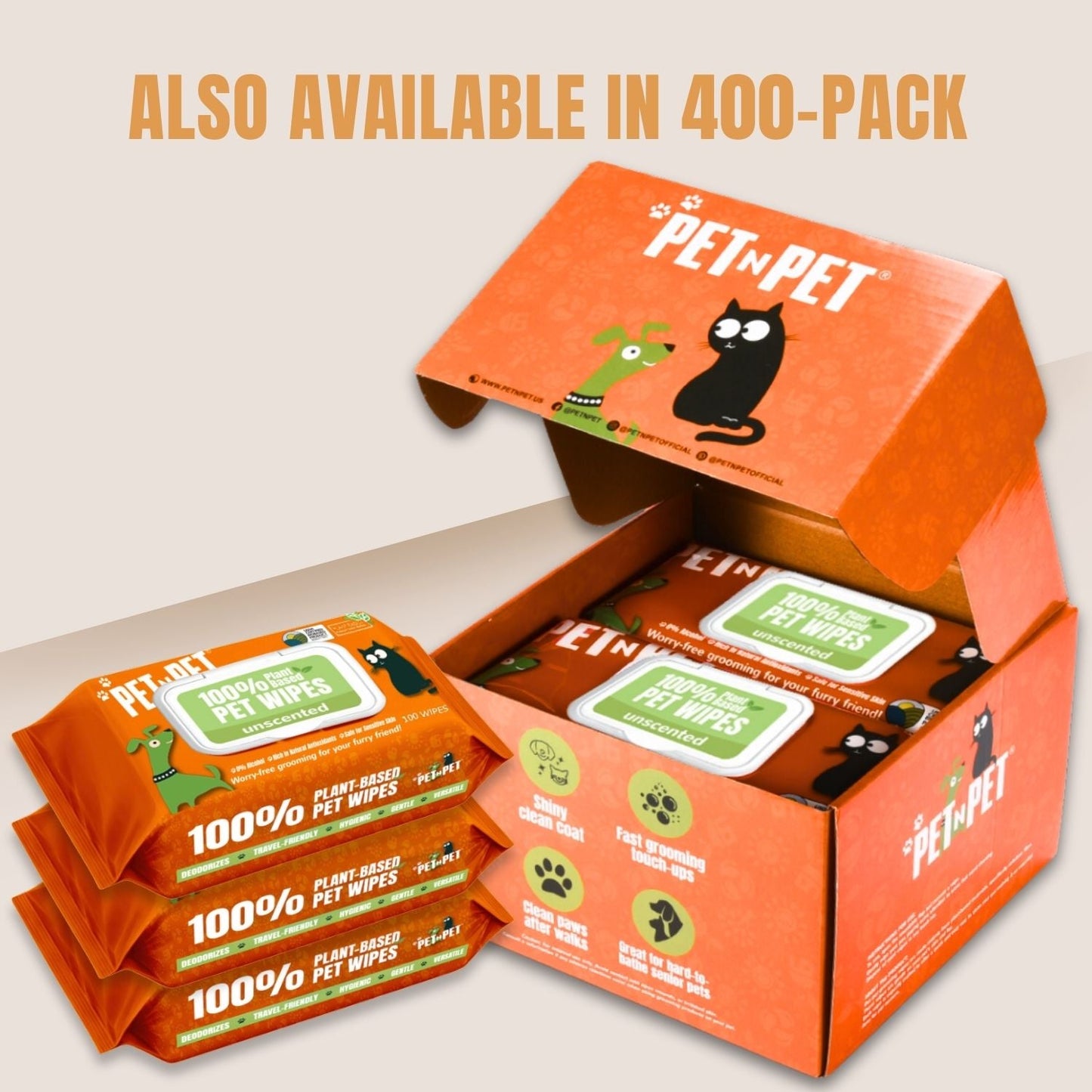 Dog Wipes Cleaning & Deodorizing 100 Count Pet Wipes Pet N Pet ®