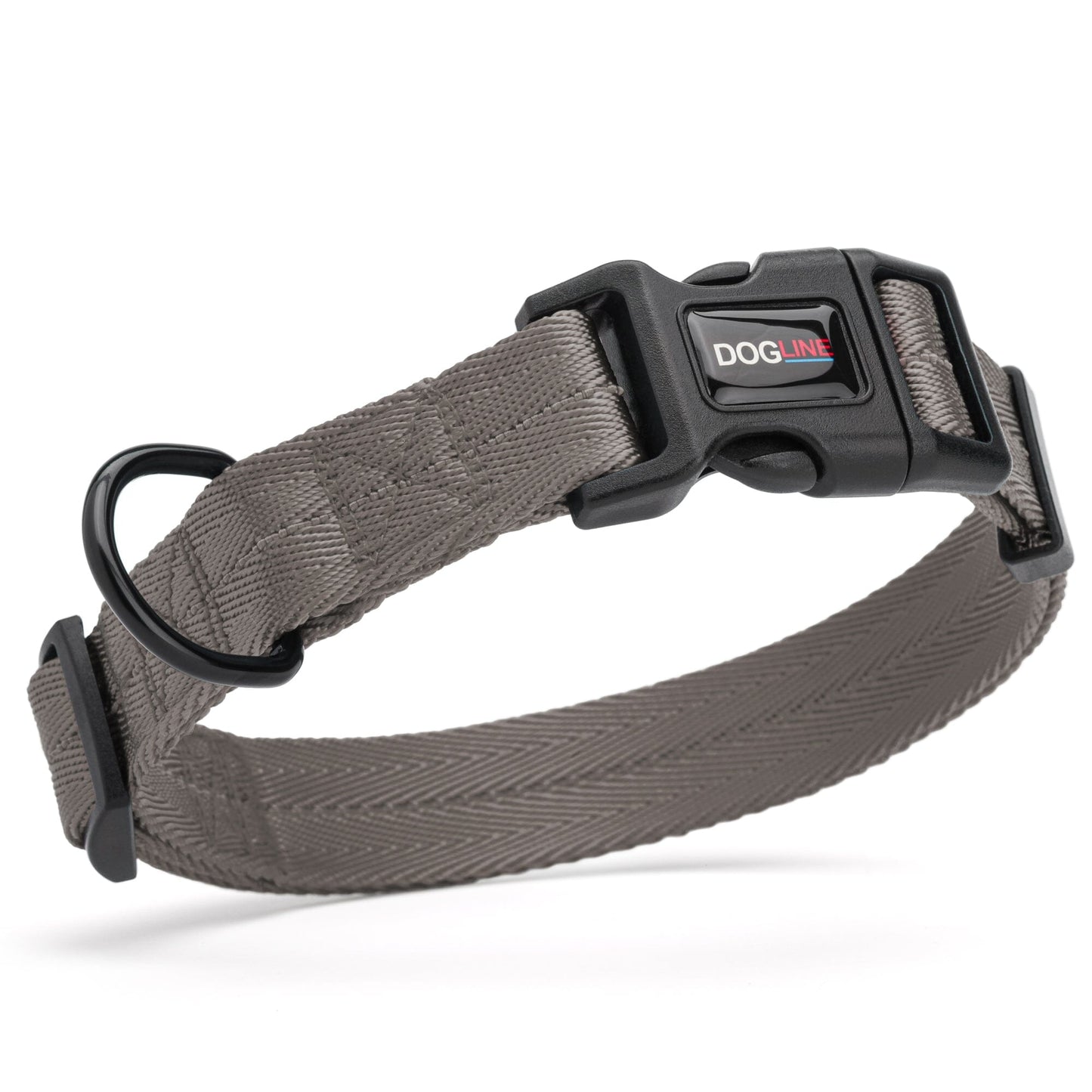 Nylon Flat Dog Collar Grey Dog Collars Dogline