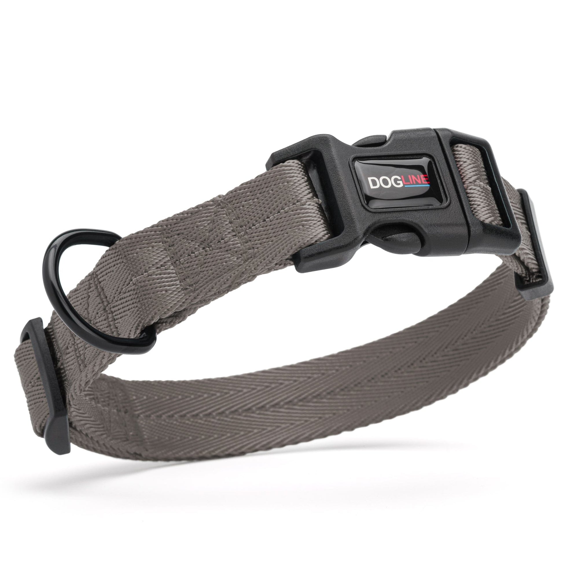 Nylon Flat Dog Collar Grey Dog Collars Dogline