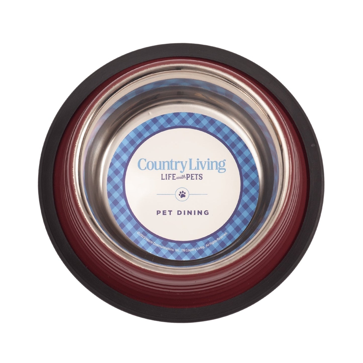 Country Living Set of 2 Ribbed Non-Slip Pet Bowls – Merlot Red Ribbed Bowls American Pet Supplies