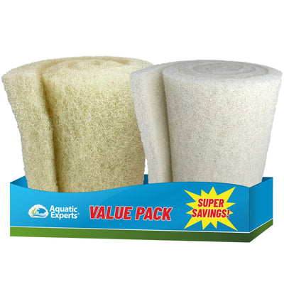 Pond Bundle - Cream Pond Filter Pad 12" x 36" + White Pond Filter Pad 12" x 72" Bundles Aquatic Experts