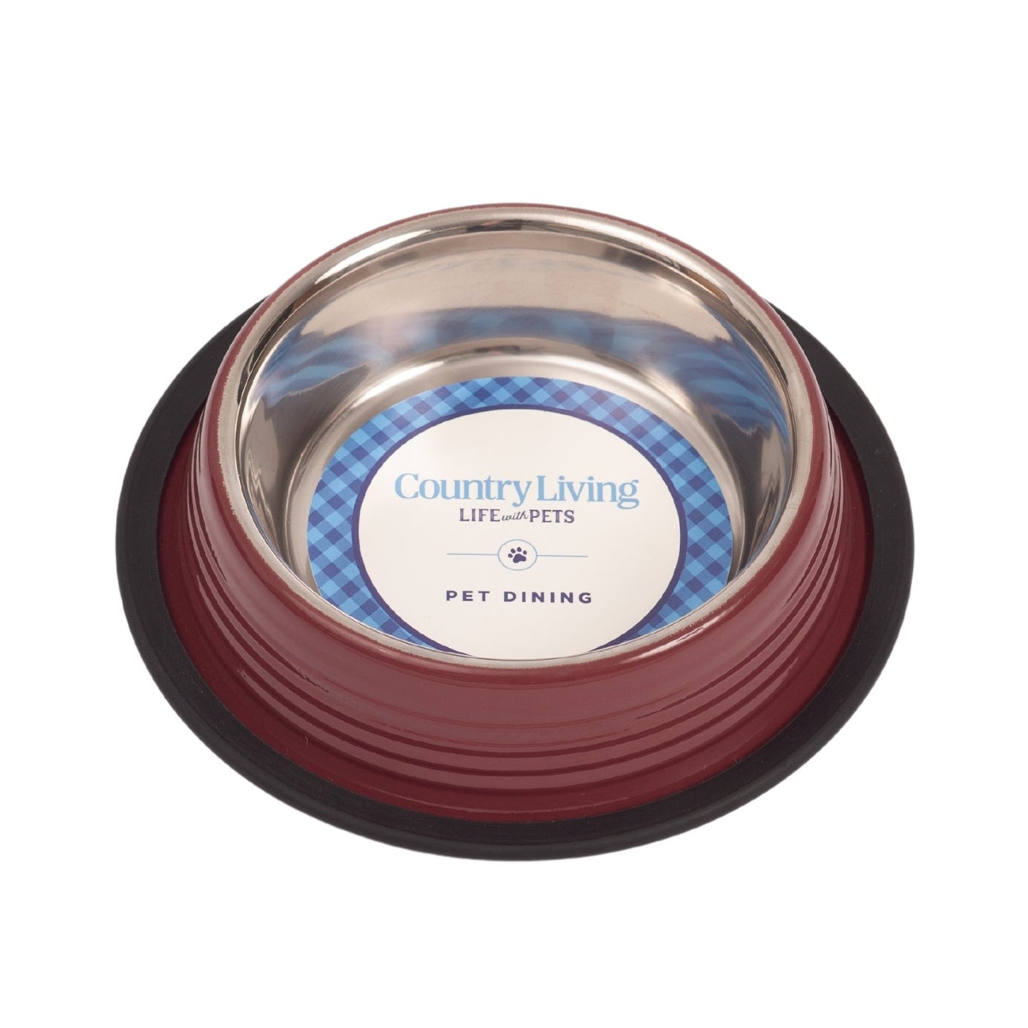 Country Living Set of 2 Ribbed Non-Slip Pet Bowls – Merlot Red Ribbed Bowls American Pet Supplies