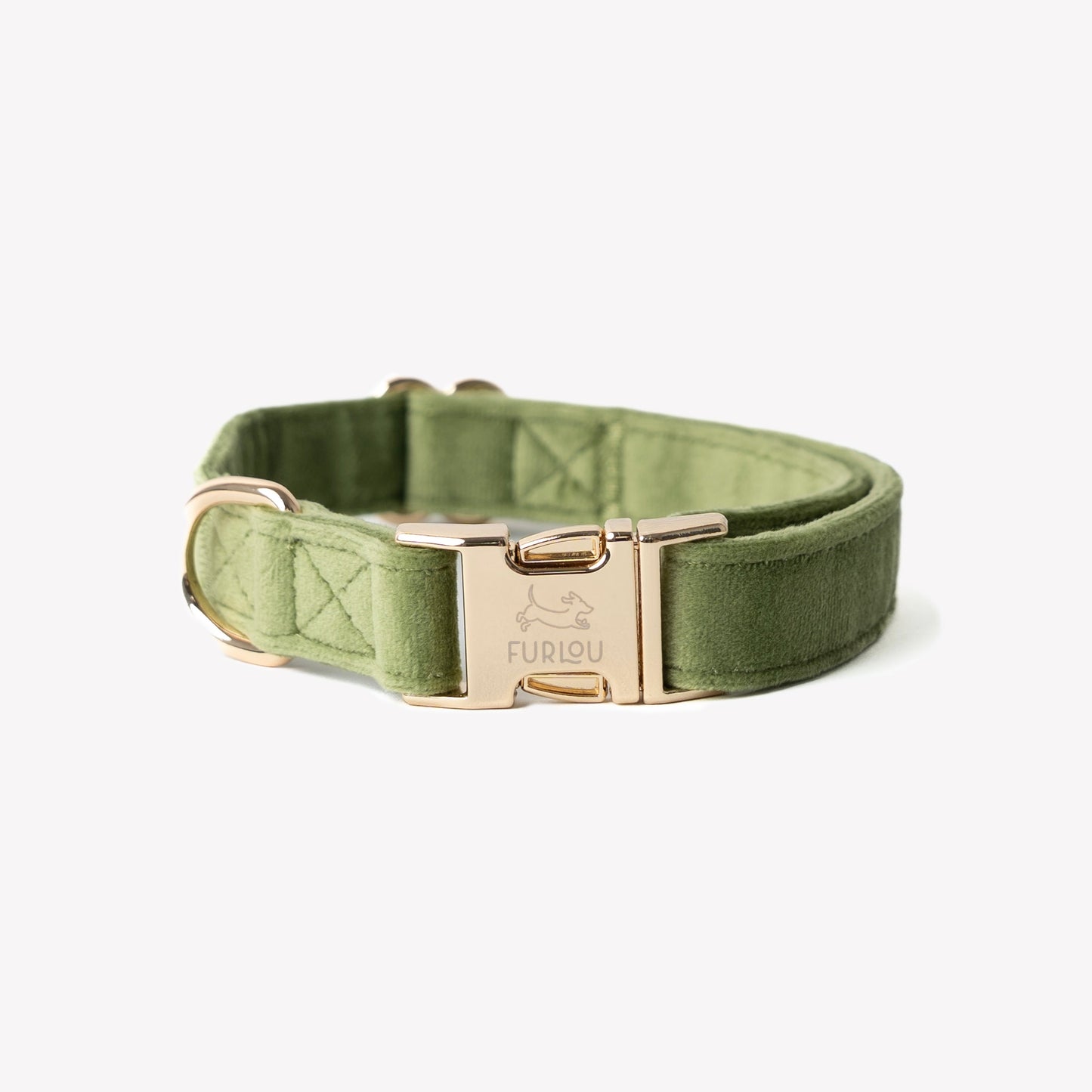'Green' - Velvet Dog Collar Velvet Collar FURLOU