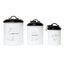 Country Living Set of 3 Pet Treat Storage Canisters – Black & White Containers American Pet Supplies