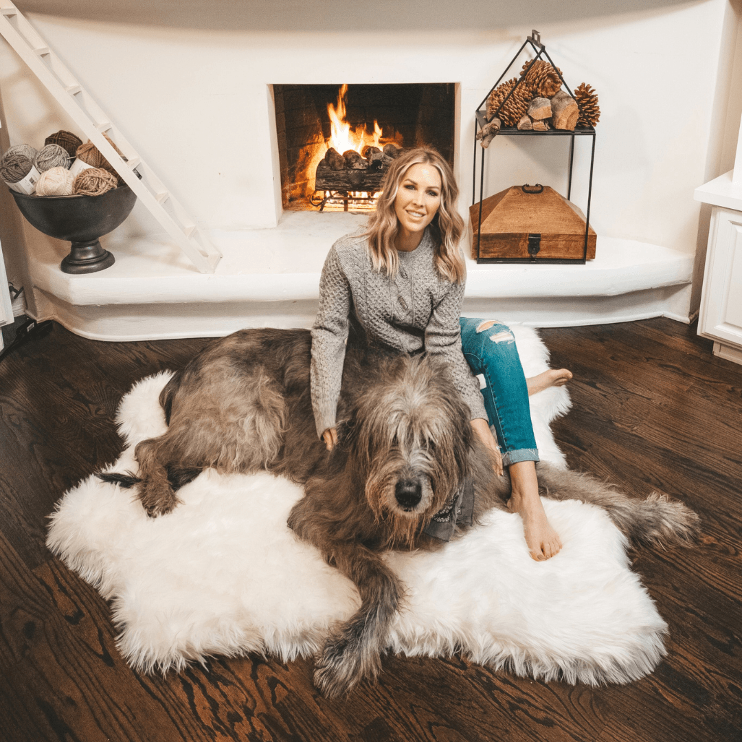 PupRug® Animal Print Memory Foam Dog Bed - Polar Bear Faux Hide Dog Beds Paw