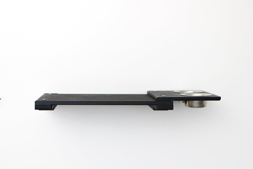 Wall Mounted Cat Feeding Shelf Standard Onyx Bamboo 34" Slotted Escape Hatch Cat shelves/bed Catastrophic Creations