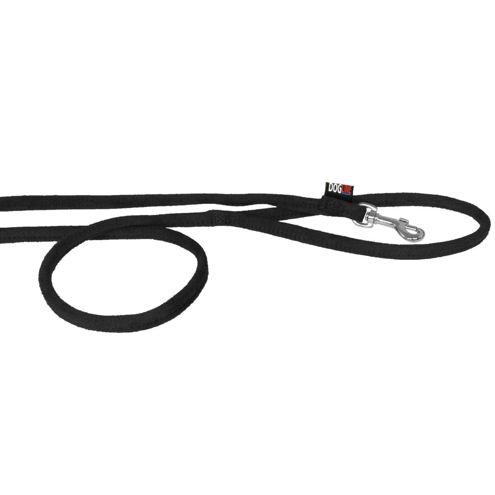 Comfort Microfiber Round Dog Lead Black Dog Leashes Dogline