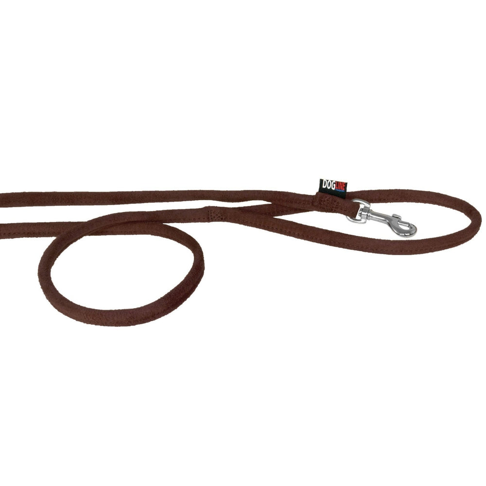 Comfort Microfiber Round Dog Lead Brown Dog Leashes Dogline