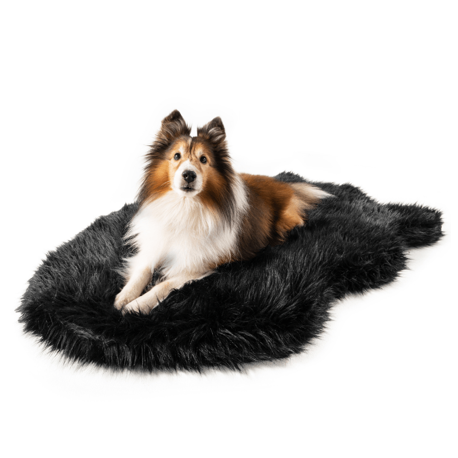 PupRug by Paw.com® Faux Fur Orthopedic Dog Bed - Curve Midnight Black Dog Beds Paw.com