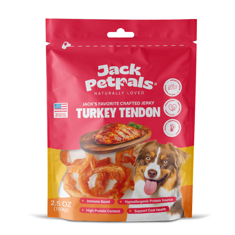 Jack PetPals Handcrafted Jerky Turkey Tendon Dog Treats (2.5oz) Dog Treats American Pet Supplies