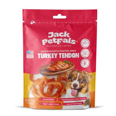 Jack PetPals Handcrafted Jerky Turkey Tendon Dog Treats (2.5oz) Dog Treats American Pet Supplies